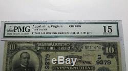 $ 10 1902 Va Virginia Appalachia Banque Nationale Monnaie Note Bill Ch. # 9379 F15