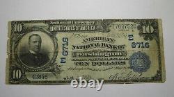 10 1902 $ Washington D. C. Monnaie Nationale Note De La Banque Bill Ch. 6716 Américain N.-b.