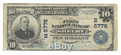 10 $. 1903 Shelby N. C. Banque Nationale Monnaie Note Bill Ch. # 6776 Grand Format