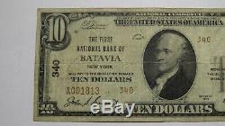 10 $ 1929 À New York Ny Batavia Banque Nationale Monnaie Note Bill Ch. # 340 Fin