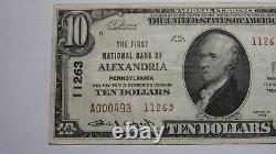 10 1929 Alexandria Pennsylvania Ap Monnaie Nationale Note De Banque Bill #1263 Xf