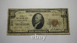 10 1929 Alliance Ohio Oh Monnaie Nationale Banque Note Bill Charte #3721 Rare