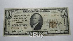 10 $ 1929 Asbury Park New Jersey Nj Banque Nationale Monnaie Note Bill Ch # 13363 Vf