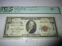 10 $ 1929 Asbury Park New Jersey Nj Note De La Banque Nationale De Billets Bill Ch # 13363 Vf