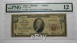 10 $ 1929 Atmore Alabama Al Monnaie Nationale De Billets De Banque Bill Ch. # 10697 Pmg Fin