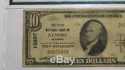 10 $ 1929 Atmore Alabama Al Monnaie Nationale De Billets De Banque Bill Ch. # 10697 Pmg Fin