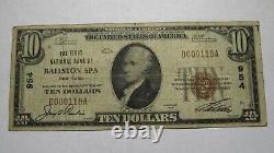 10 $ 1929 Ballston Spa New York Ny Banque De Monnaie Nationale Note Bill! Ch #954 Amende