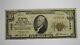 $10 1929 Battle Creek Michigan Mi Monnaie Nationale Note De Banque Bill Ch #7589 Fine