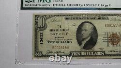 10 1929 Bay City Michigan MI Monnaie Nationale Banque Note Bill Ch. #13622 Vf25