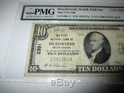 10 $ 1929 Billet De Banque En Monnaie Nationale Deadwood Dakota Du Sud Sd # 2391 Vf