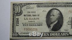 10 $ 1929 Billet De Banque En Monnaie Nationale Du Ks Kansas La Kansas Ch. # 7226 Vf