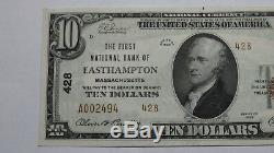 10 $ 1929 Billet De Banque National De La Devise Nationale D'easthampton Massachusetts Ma Bill No 428 Au +