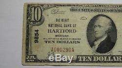 10 $ 1929 Billet De Banque National De La Monnaie Nationale Du Michigan MI À Hartford, Bill Ch # 9854 Fine