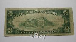 10 $ 1929 Billet De Banque National En Devise Elizabethtown Kentucky Ky Billet N ° 6028 Fine