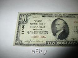 10 $ 1929 Billet De Banque National En Devise Menahga Minnesota Mn Bill Ch. Bill. # 11740 Amende