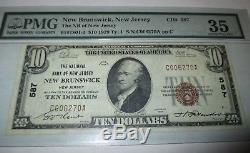 10 $ 1929 Billet De Banque National En Monnaie Du New Jersey Nj Du New Jersey Bill # 587 Vf35