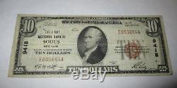 10 $ 1929 Billet De Banque National En Monnaie Sodus New York Ny # 9418 Amende