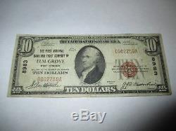 10 $ 1929 Billet De Billet De Banque En Monnaie Nationale Elm Grove West Virginia Wv! # 8983 Fin