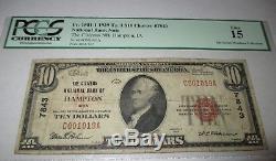 10 $ 1929 Billet De Billet De Banque En Monnaie Nationale Hampton Iowa Ia! Ch. # 7843 Fin! Pcgs