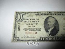 10 $ 1929 Billet De Billet De Banque En Monnaie Nationale Syracuse New York, Ny! Ch. # 13393 Fin