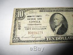 10 $ 1929 Billet De Billets De Banque Nationale De Monnaie Nationale Lowell Massachusetts Ma! Ch # 6077 Fine