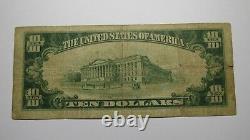 10 $ 1929 Bloomington Indiana En Monnaie Nationale Banque Note Bill! Ch. #8415 Rare