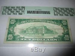 10 $ 1929 Bloomsbury New Jersey Nj Note De La Banque Nationale De Billets Bill No 12984 Vf