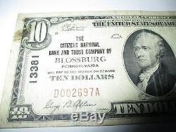$ 10 1929 Blossburg Pennsylvanie Pa Projet De Loi De Banque Nationale De Devise # 13381 Amende