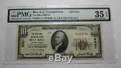 10 $ 1929 Blue Ball Pennsylvania Pa Banque Nationale Monnaie Notez Le Projet De Loi # 8421 Vf35