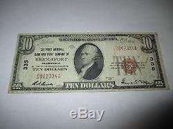 10 $ 1929 Bridgeport Connecticut Ct Note De La Banque Nationale Bill Bill Ch. # 335 Vf