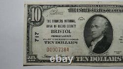 10 1929 Bristol Pennsylvania Ap Banque Nationale De Devises Note Bill Ch. #717 Xf+