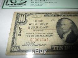 10 1929 $ Burr Oak Michigan MI Banque De Billets De Banque Nationale Note! Ch. # 9497 Pcgs