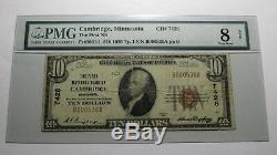 10 $ 1929 Cambridge Minnesota Mn Banque Nationale Monnaie Note Bill! Ch. # 7428 Pmg