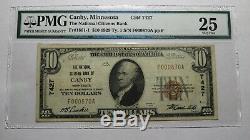 10 $ 1929 Canby Minnesota Mn Banque Nationale Monnaie Note Bill Ch. # 7427 Vf25 Pmg