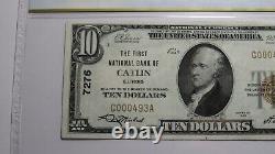 10 1929 Catlin Illinois IL Monnaie Nationale Note De La Banque Bill #7276 Vf30 Pcgs