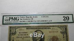 10 $ 1929 Cedar Rapids Iowa Ia Banque Nationale Monnaie Note Bill! Ch. # 2511 Vf20