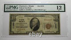 $10 1929 Charleston Illinois IL Monnaie Nationale Note De Banque Bill Ch. #11358 F12