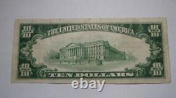 10 $ 1929 Chillicothe Ohio Oh Banque Nationale Monnaie Note Bill Ch. # 1172 Vf ++