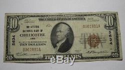 10 $ 1929 Chillicothe Ohio Oh Billet De Banque! Ch. # 5634 Fin