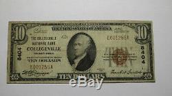 10 $ 1929 Collegeville Pennsylvania Pa Banque Nationale Monnaie Note Bill 8404 Fin