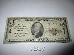 10 $ 1929 Cooperstown New York Ny Note De La Banque Nationale De Billets Bill Ch. # 280 Fine