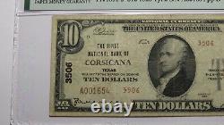 10 1929 Corse Texas Tx Monnaie Nationale Banque Note Bill Ch. #3506 Vf20 Pmg
