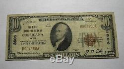 10 $ 1929 Corsicana Texas Tx Banque Nationale Monnaie Note Bill! Ch. # 3506 Fin