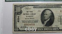 10 1929 Dakota Du Sud Blanc Sd Monnaie Nationale Note De La Banque #6294 Vf30 Pmg