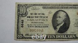 $10 1929 Dallastown Pennsylvania Pa National Currency Bank Note Bill #6648 Vf
