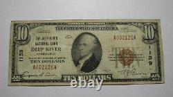 10 1929 Deep River Connecticut Ct Banque Nationale De Devises Note Bill Ch. Numéro 1139