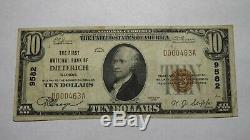 10 $ 1929 Dieterich Illinois IL Banque Nationale Monnaie Note Bill! Ch. # 9582 Vf