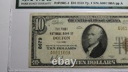 10 1929 Dolton Illinois IL Monnaie Nationale Note De Banque Bill Ch. #8679 Vf20 Pmg