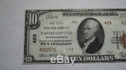 10 $ 1929 Easthampton Massachusetts Banque Nationale Monnaie Note Bill Ongecirculeerd