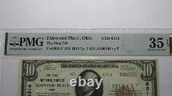 $10 1929 Elmwood Place Ohio Oh National Monnaie Banque Note Bill Ch. N°6314 Vf35